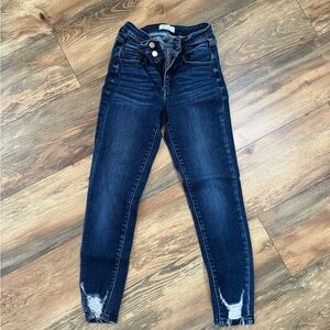 KanCan Dark Wash Distressed Skinny Jeans